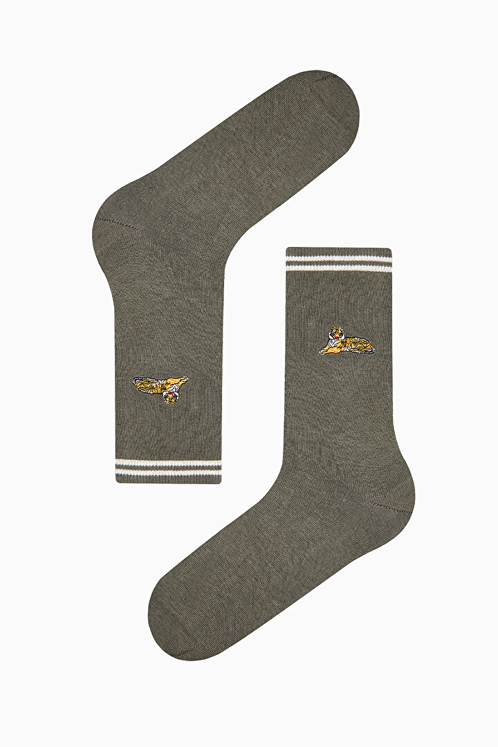 Man Green Safari Socket Socks - 1