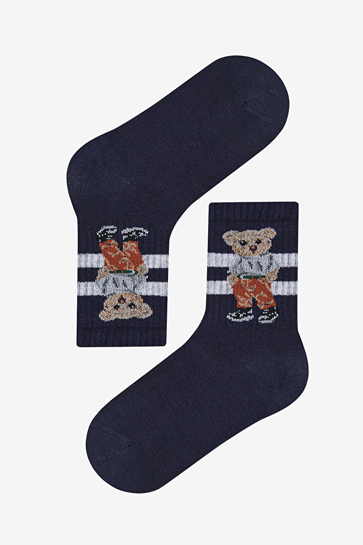 Boys Cool Bear 2in1 Multi Colour Tennis Socket Socks - 2