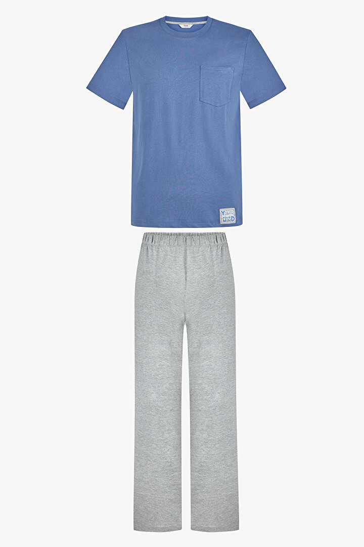Erkek Renkli Slate Silence Pijama Takımı - 1