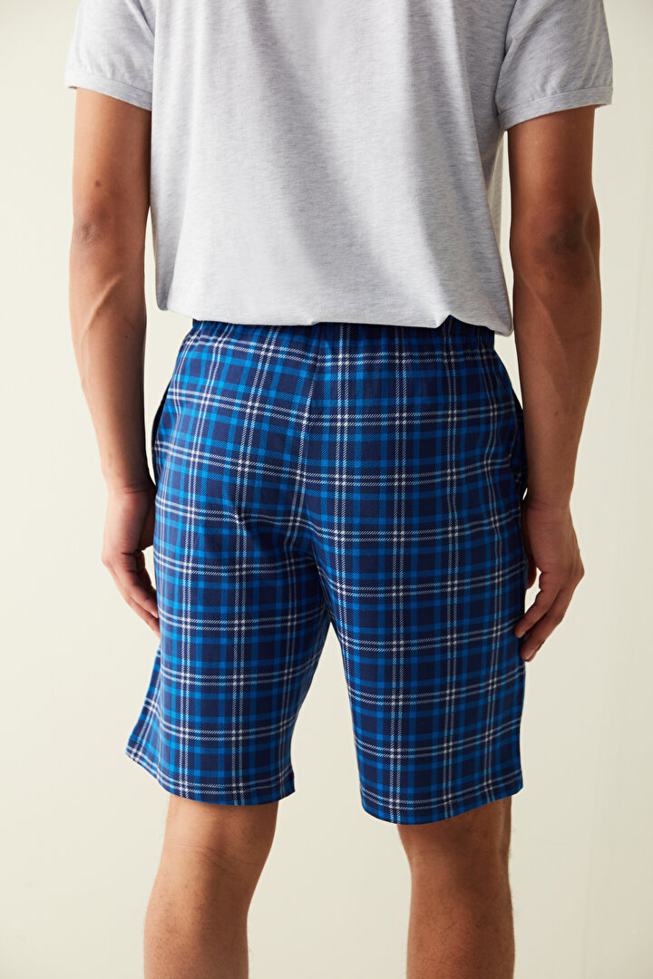 Erkek Kareli 2li Şort Pijama Alt - 2