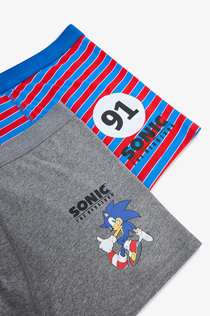 Erkek Pamuklu Lic-Sonic 2li Çok Renkli Boxer Külot - 4