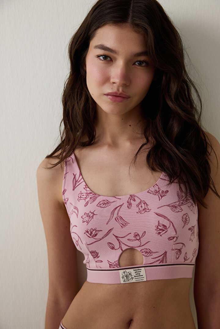 Lilac Floral Non-wired Removable Cup Bra - Inspired by Flora - 2