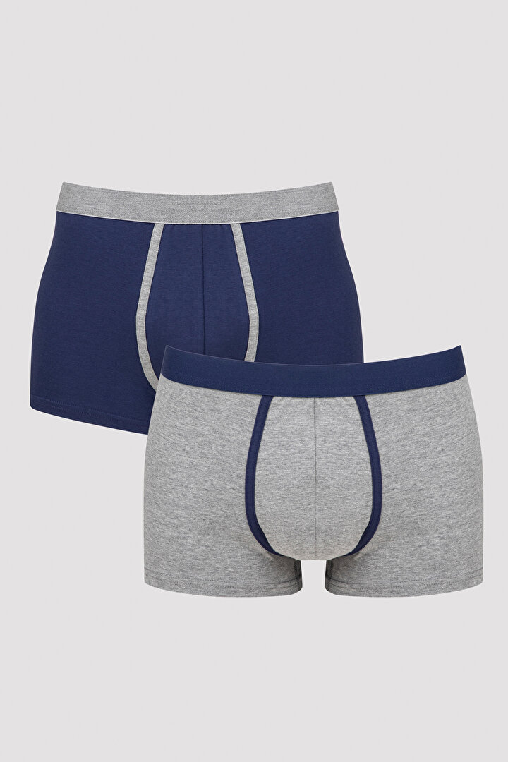 Multi Colour Navy Mix Tape 2in1 Mid Boxer - 1