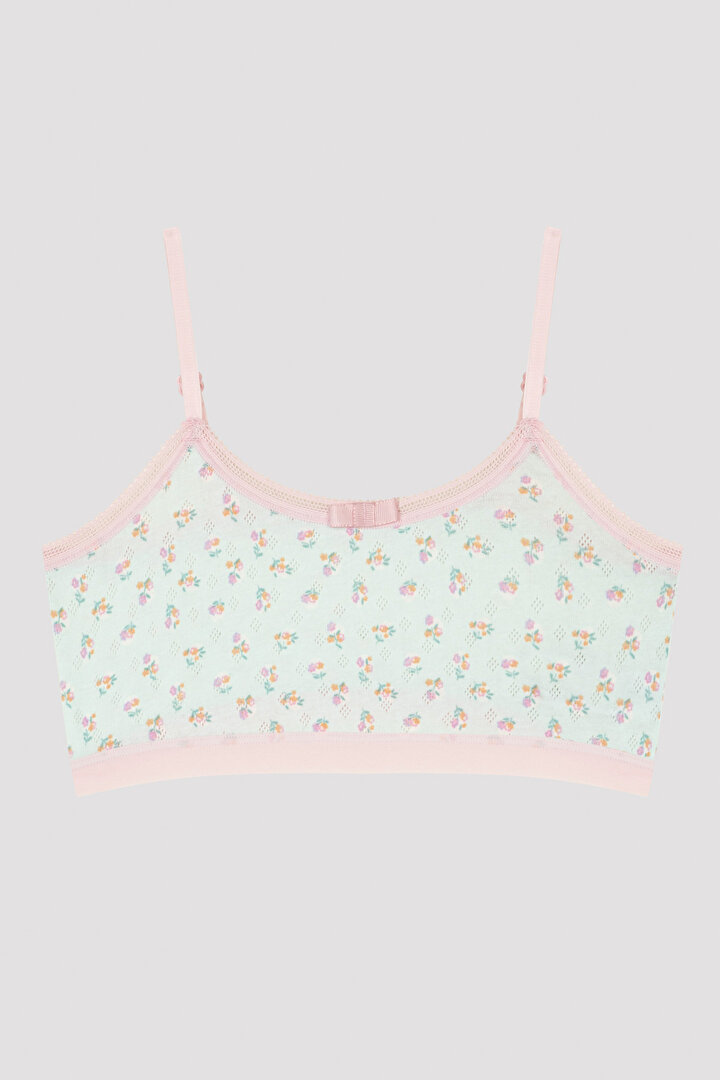 Girls Dot Retro Flower 2in1 Crop Top - 3