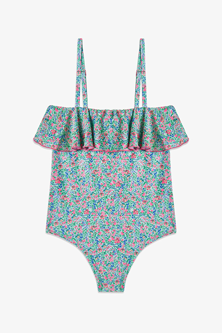 Renkli Kız Çocuk Ditsy Mayo - 1