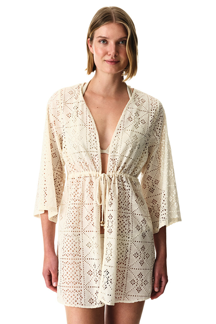 Ekru Jasmine Kimono - 1