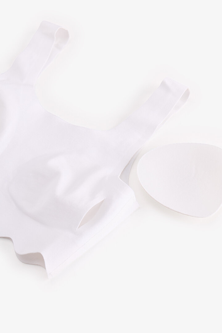 Girls' White Cotton Bonding Padded Bra - 2