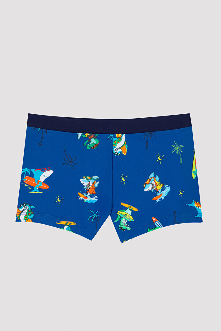 Erkek Çocuk Surfing Shark Trunk Çok Renkli Mayo - 1