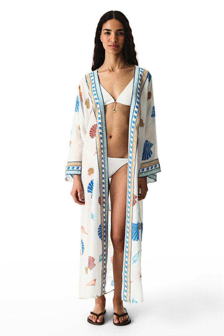 Renkli Santorini Kimono - 1