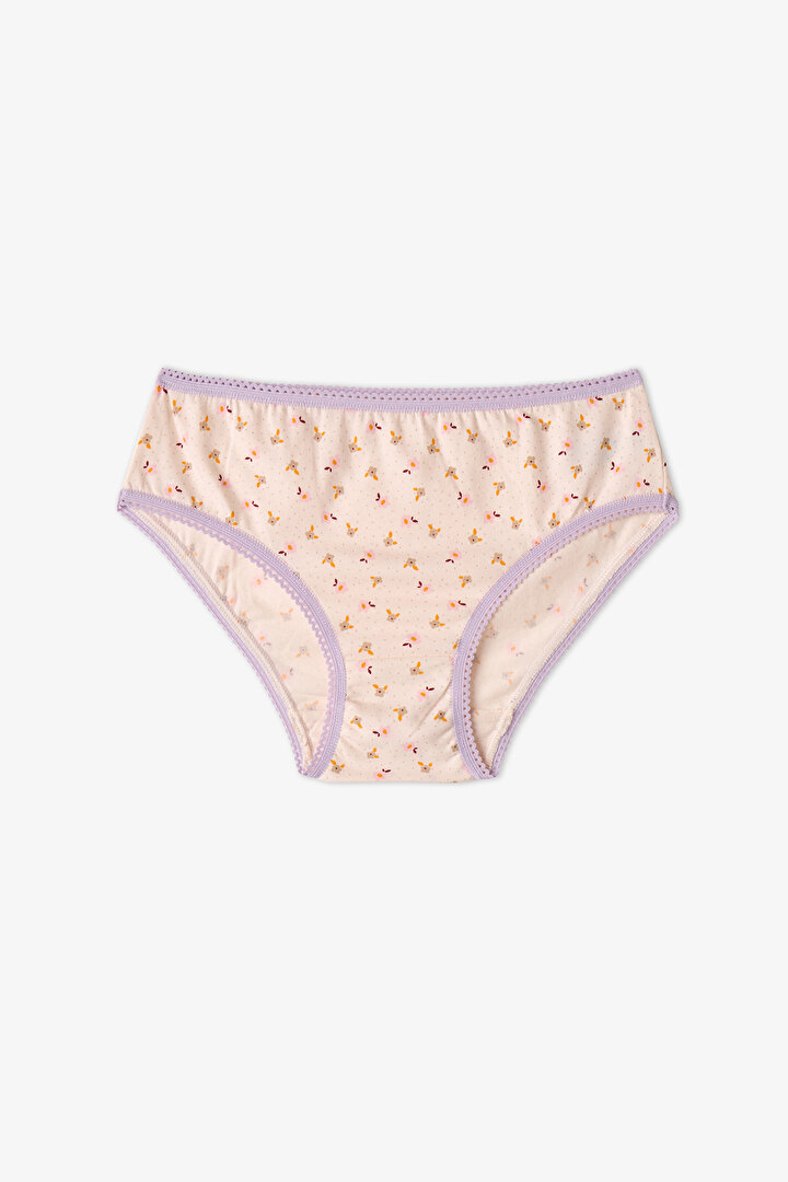 Kız Çocuk Flory Çiçekli Pamuklu 5'li Slip Külot - 2