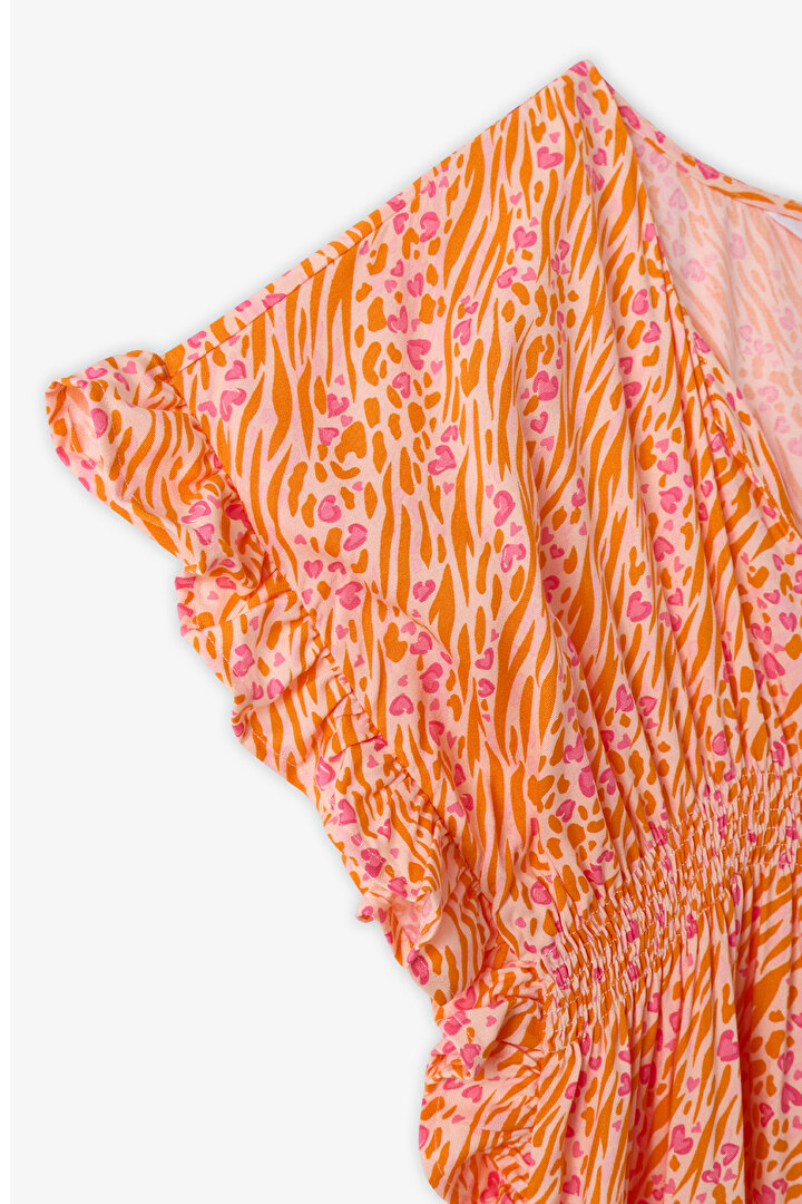 Girls' Safari Leopard Patterned Pom-Pom Kaftan - 2