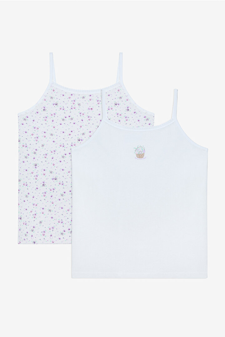 Girls Spring Flower Optic White 2in1 Cami - 1