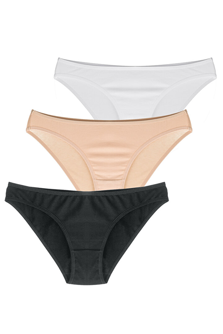 Ten Siyah Beyaz Fresh Slip Paket 3'lü Külot - 1