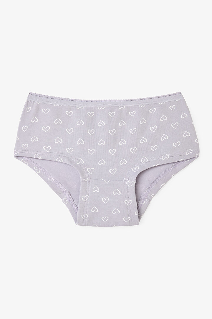 Girls Heart Patterned Normal Waist 3-Pack Hipster Panties - 2
