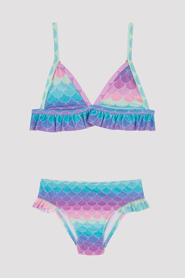 Kız Çocuk Shiny Mermaid Triangle Bikini Takımı - 1