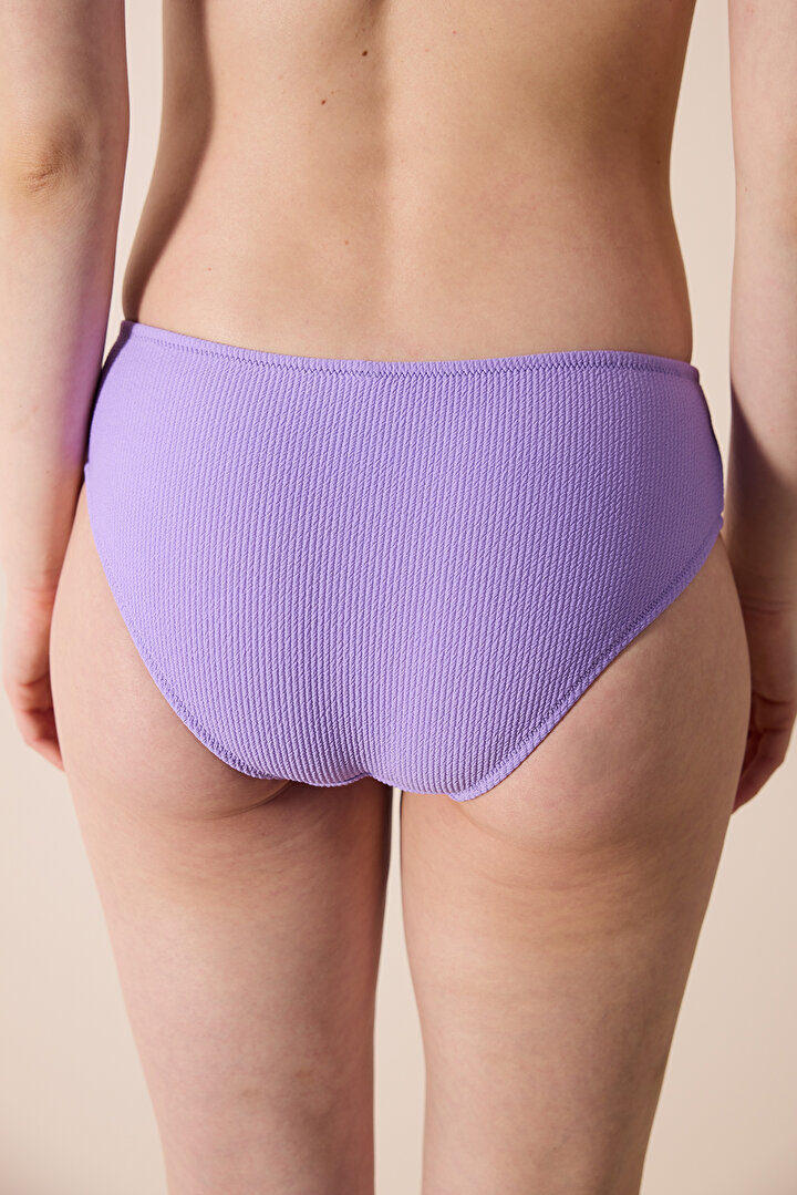 Perla Hipster Textured Purple Bikini Bottom PL2CVBIQ24IY