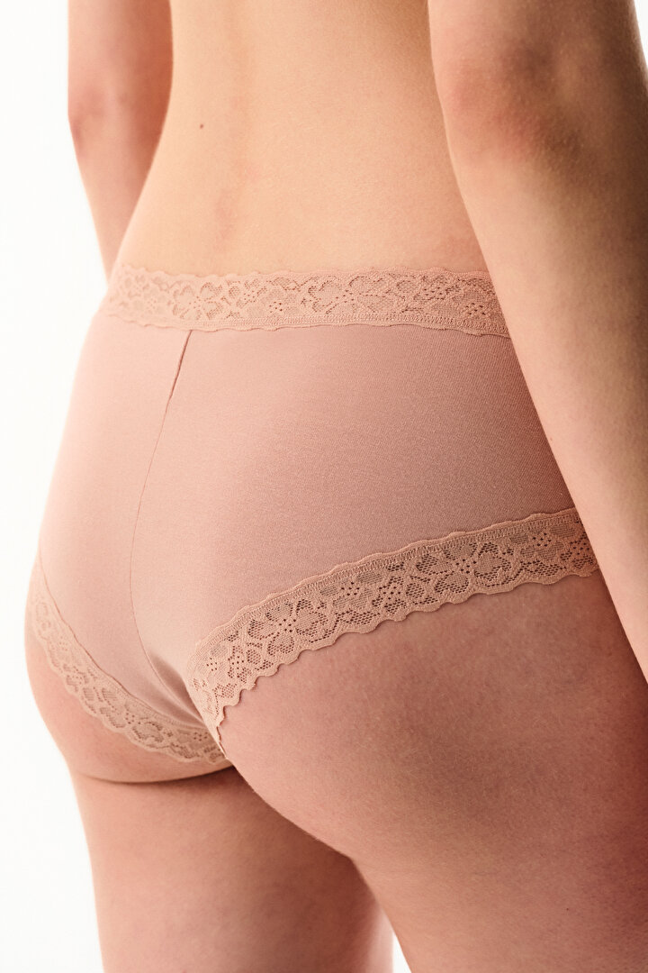 Beige Comfy Cotton Cheeky Hipster - 2