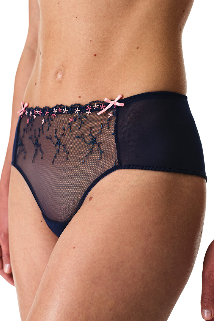 Navy Broidery Hipster - 1