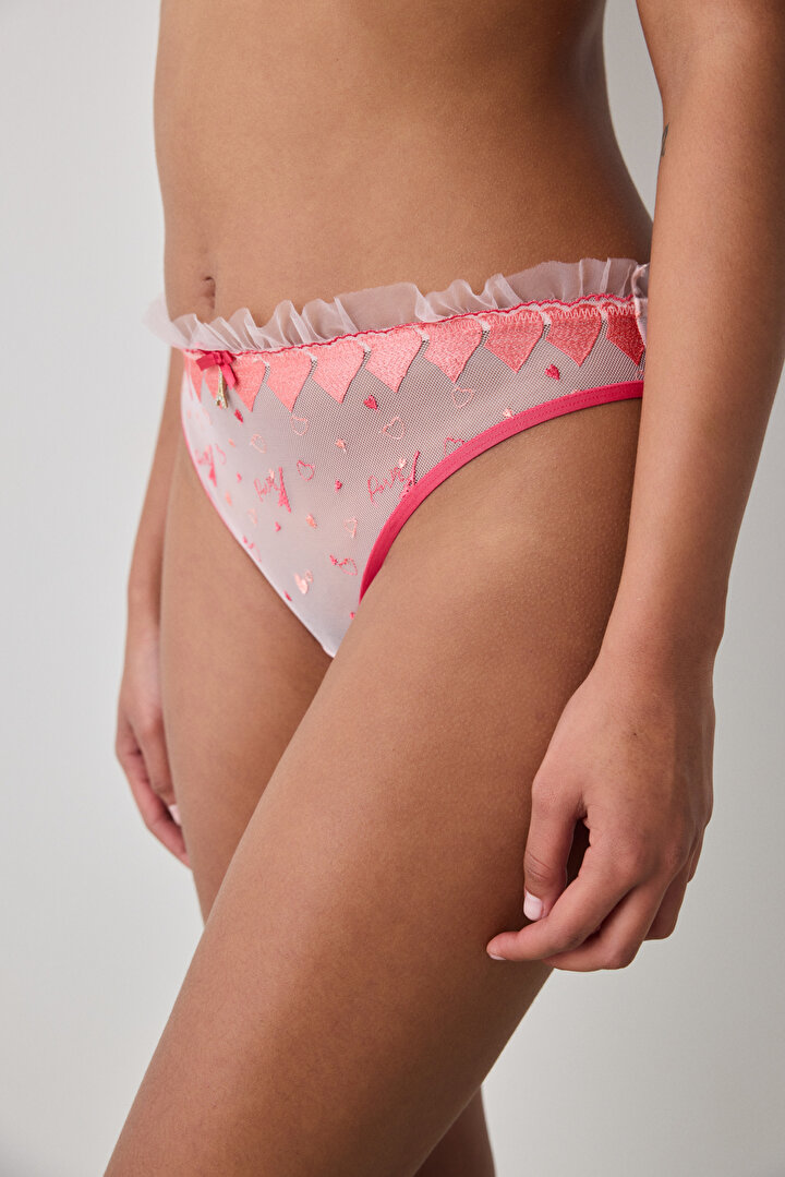 Lotus Broderie Pembe Slip Külot - 1