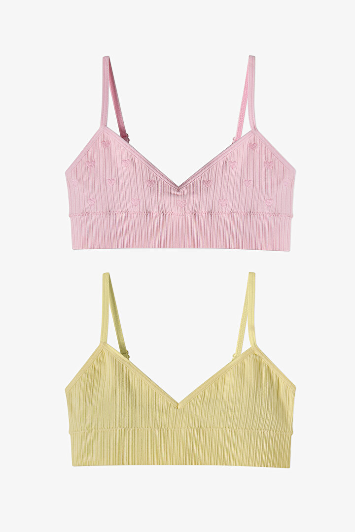 Renkli Kız Çocuk Lovely 2'li Bra - 1