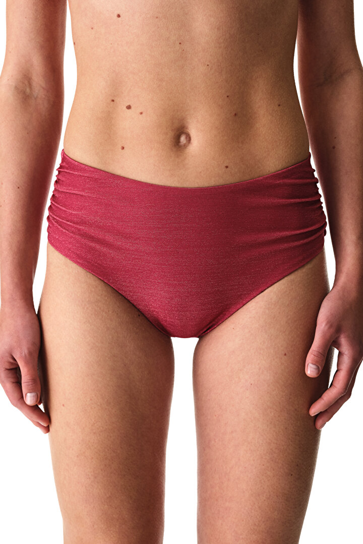 Fuşya Dayana High Büzgülü Bikini Altı - 1