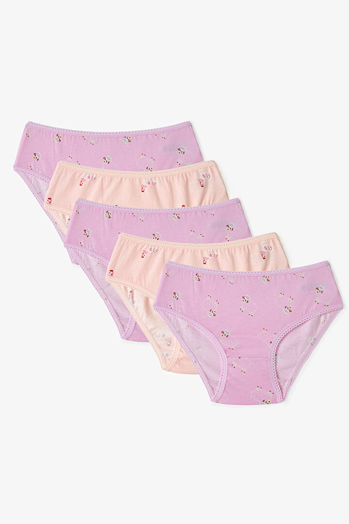 Pembe Kız Çocuk Pinksheep 5'li Slip Külot - 1