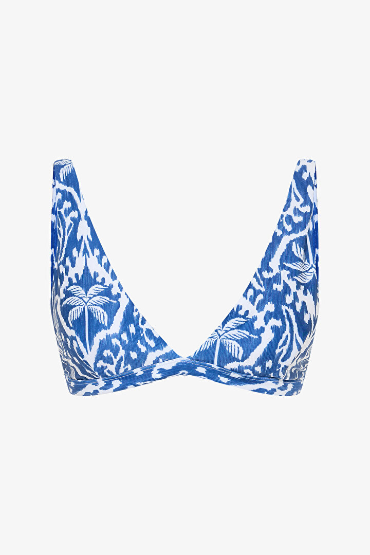 Yaprak Desenli Island Deep V Bikini Üstü - 3
