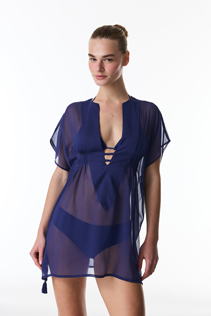 Lacivert Basic Kaftan - 1