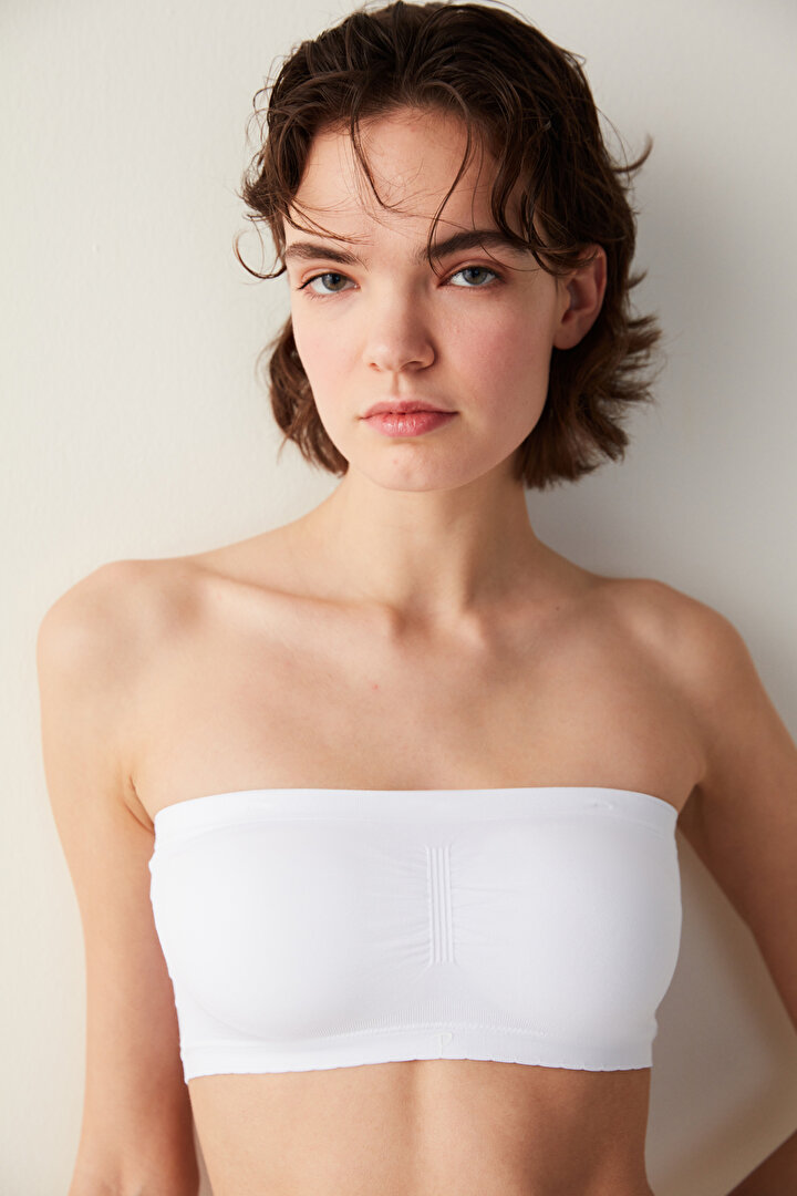 Nu Basic Strapless Optik Beyaz Sütyen - 2