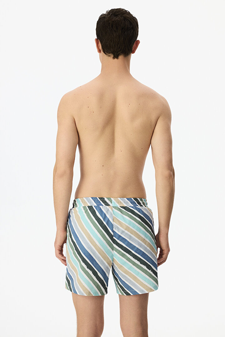 Man Multicolor Cross Line Shorts - 2