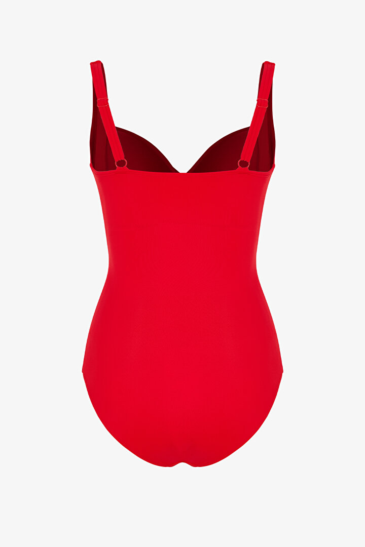 Red Ruched Swimsuit - 2