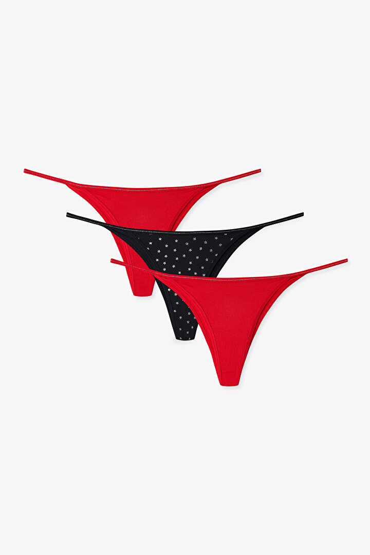 Çok Renkli Shinny Winter 3lü Brazilian Külot - 1