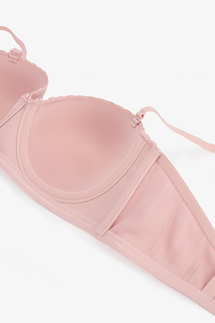 Pembe Lotus Straplez Pointel Sütyen - 2