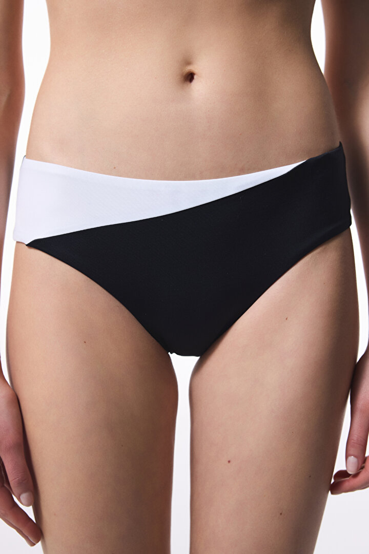 Siyah Beyaz Gina Hipster Bikini Altı - 2