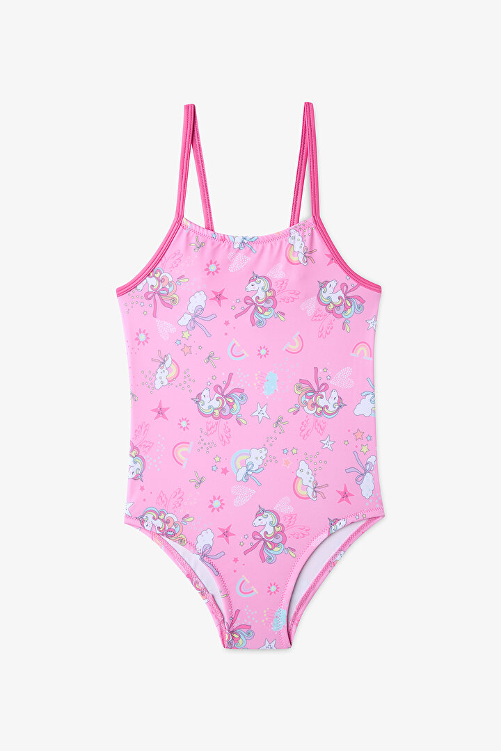 Multicolor Girls Uniribbon Swimsuit - 1