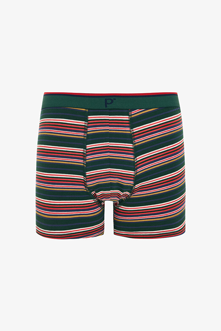 Erkek Yeni Yıl Desenli Orta Bel 3'lü Boxer - 2
