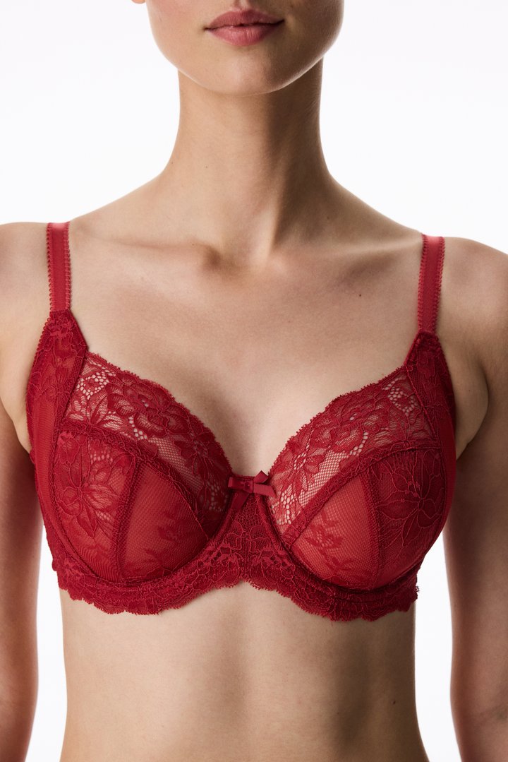 Red Daisy Form Floral Bra - 2