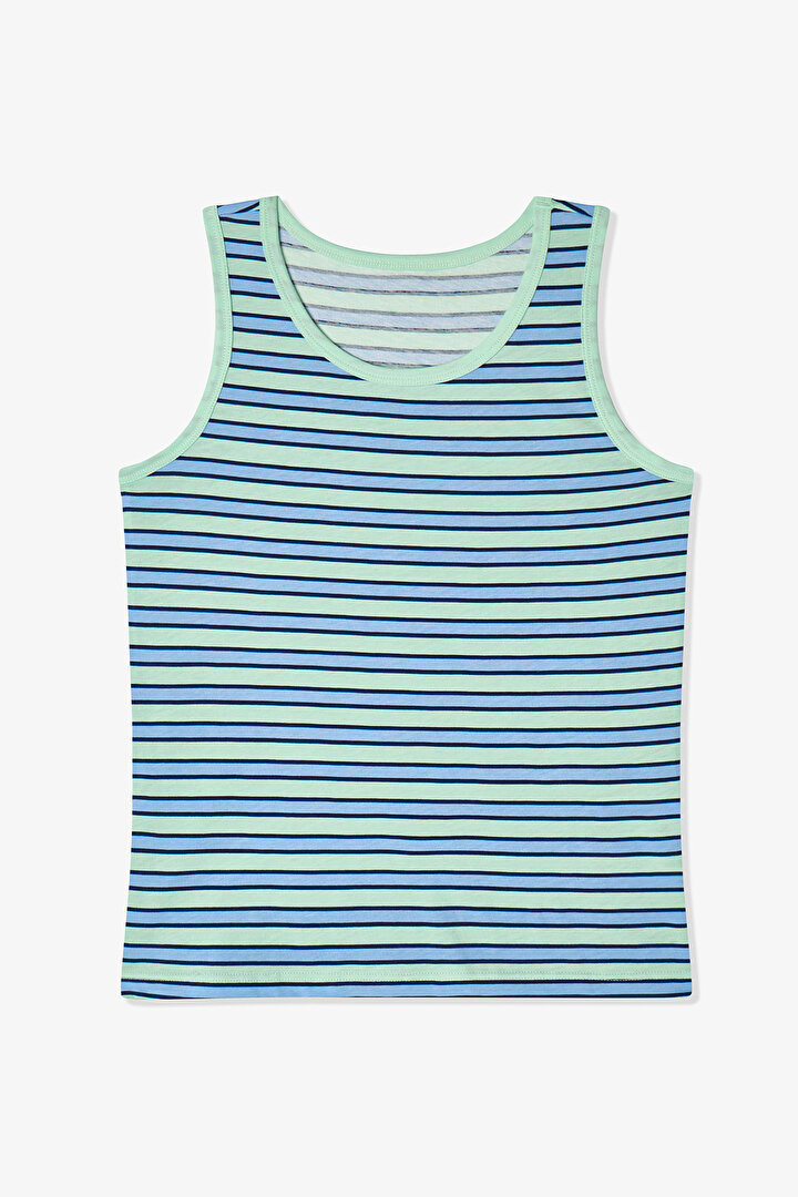 Mavı Erkek Çocuk Fishy Friends Pamuklu 2'li Atlet - 2