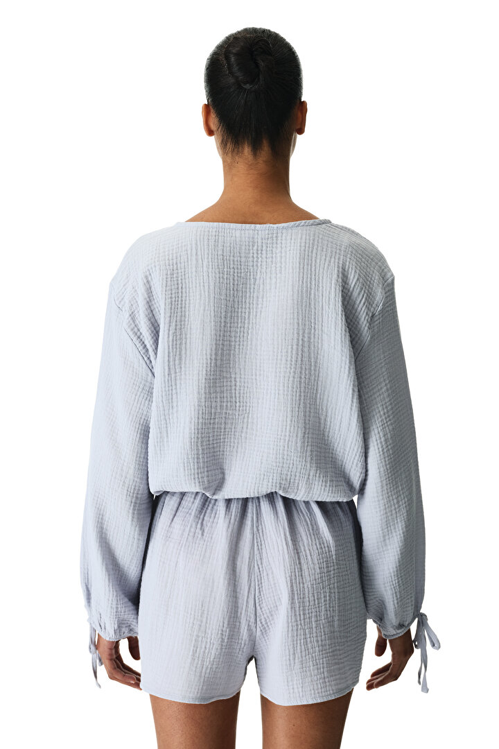Gri Lessi Balloon Gömlek - 2