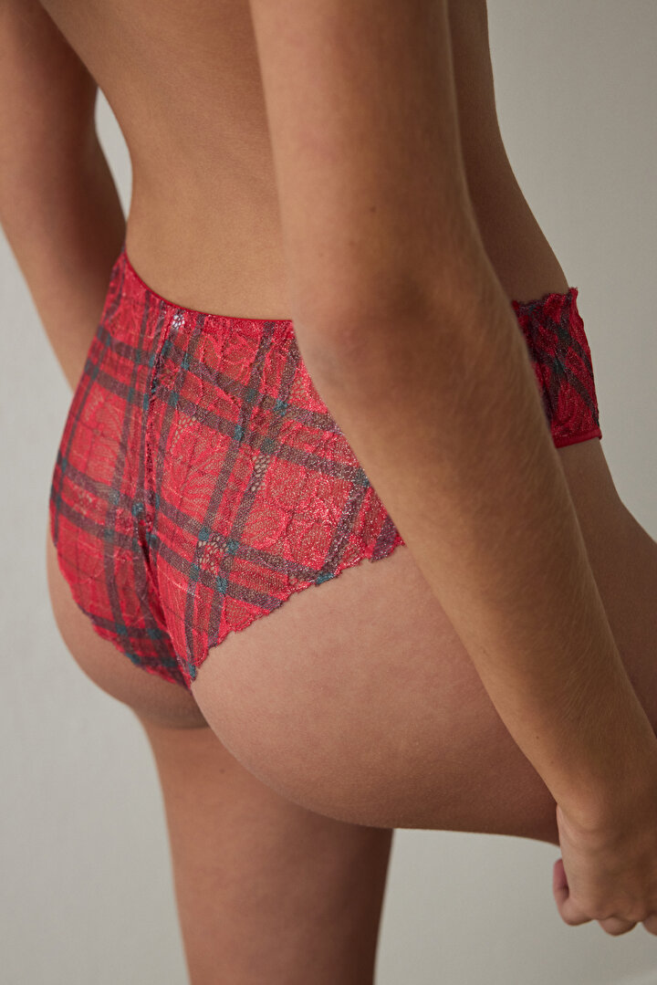 Red Lace Slip Panties - 2