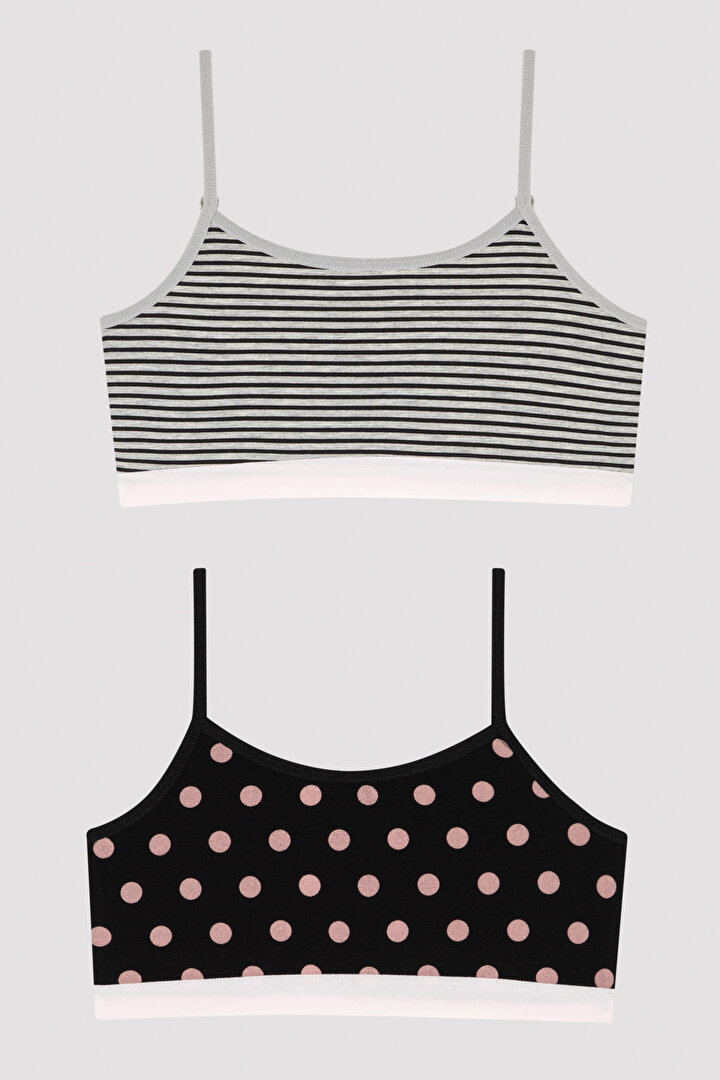 Girls Dotted 2in1 Crop Top - 1