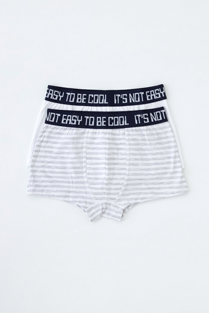 Erkek Çocuk Basic Stripe 2Li Boxer - 1