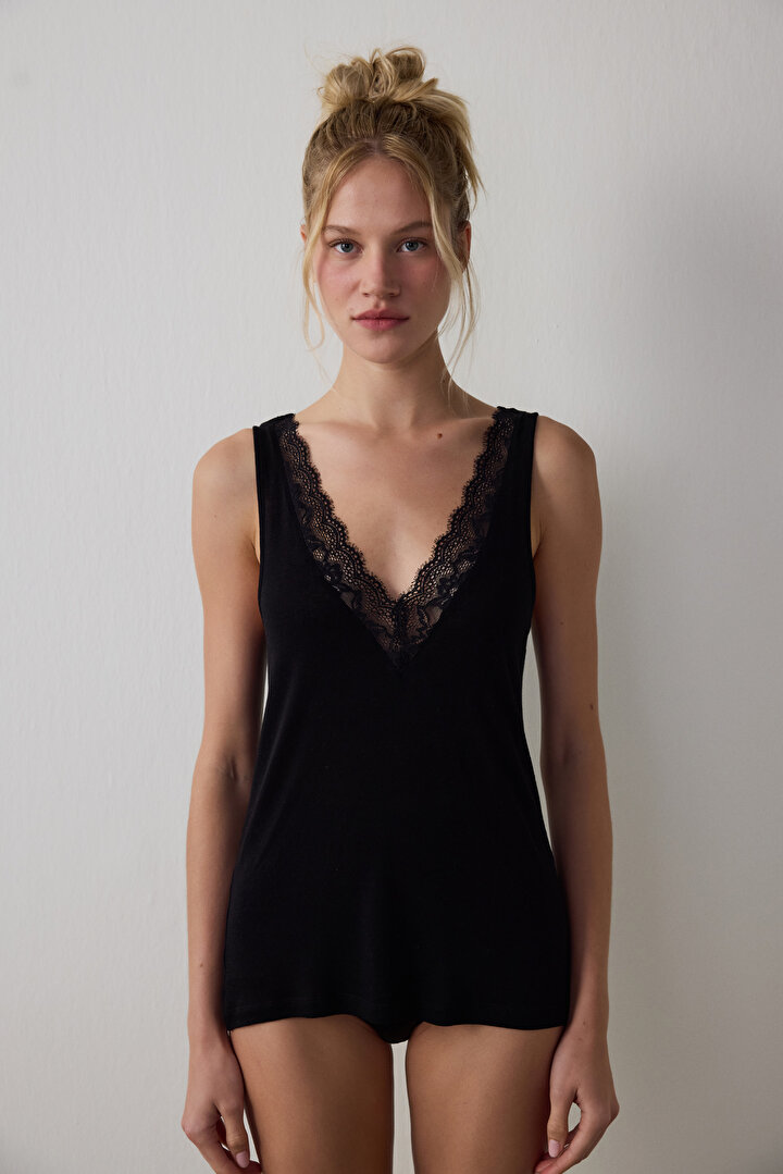 Siyah Cashmere Blend Atlet - 1