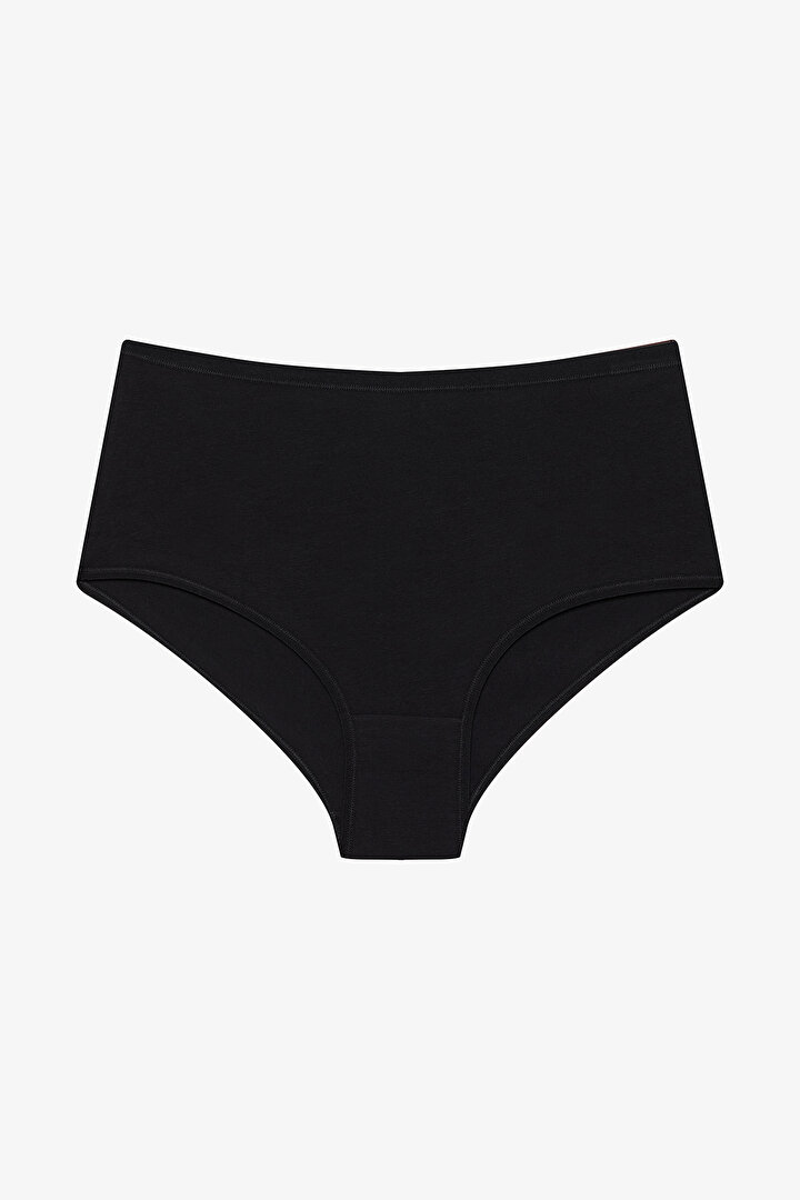 Black Cotton High Waist 3 in1 Slip - 2