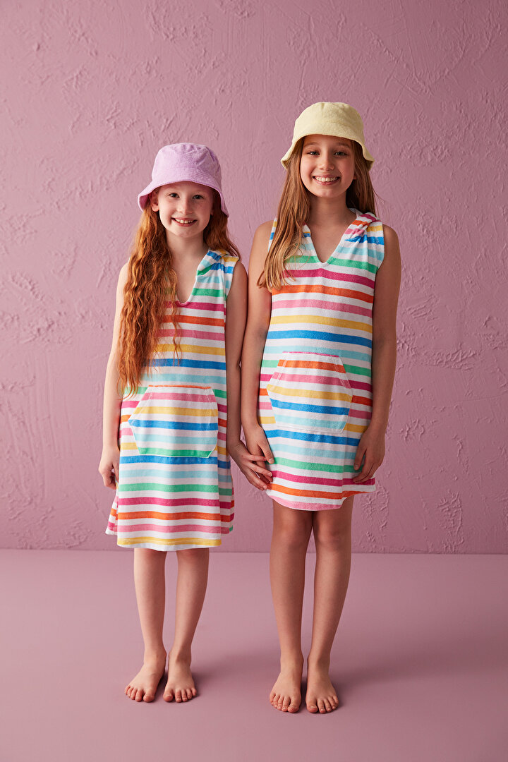 Kız Çocuk Colorful Stripe Elbise - 2