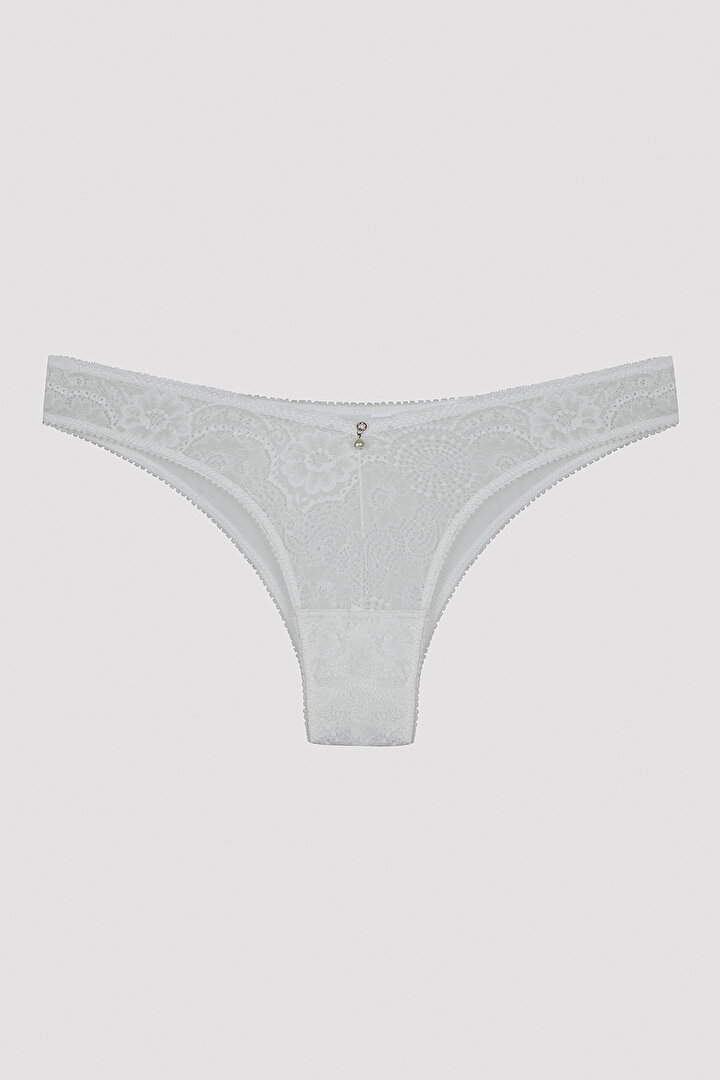 V Kesim Beyaz Brazilian Külot - 1