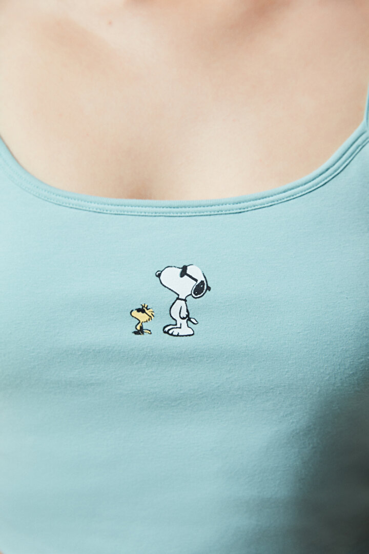 Snoopy Removable Padded Crop Tank Top - 2