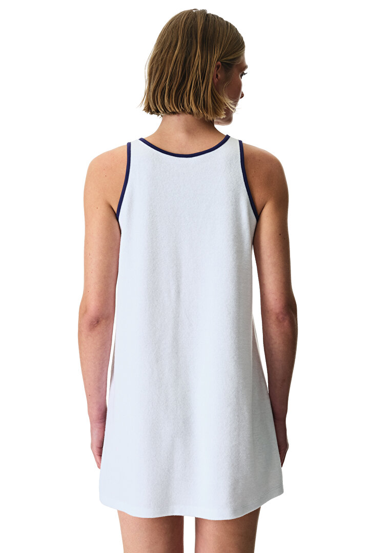 Beyaz Towel Elbise - 2