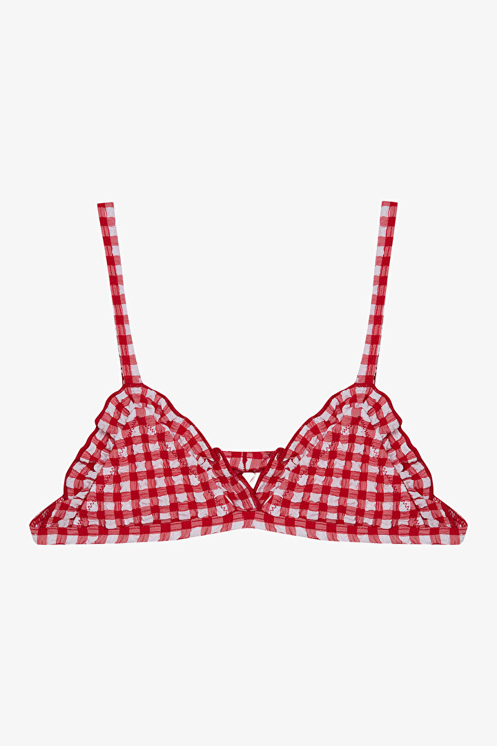 Kız Çocuk Gingham Triangle Çok Renkli  Bikini Takımı - 2