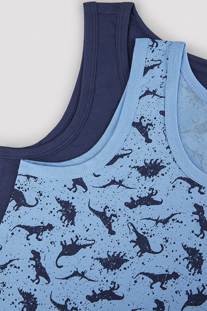 Boys Colorful Dino 2 Pack Tank - 4